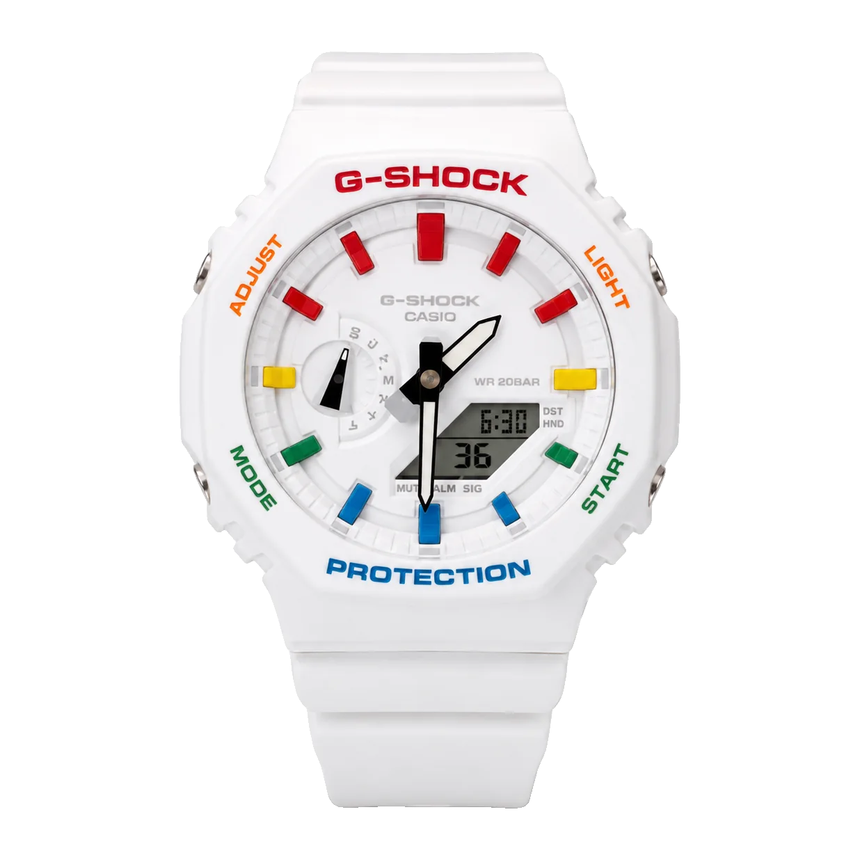 G-SHOCK GA-2100 White Rainbow — White Dial