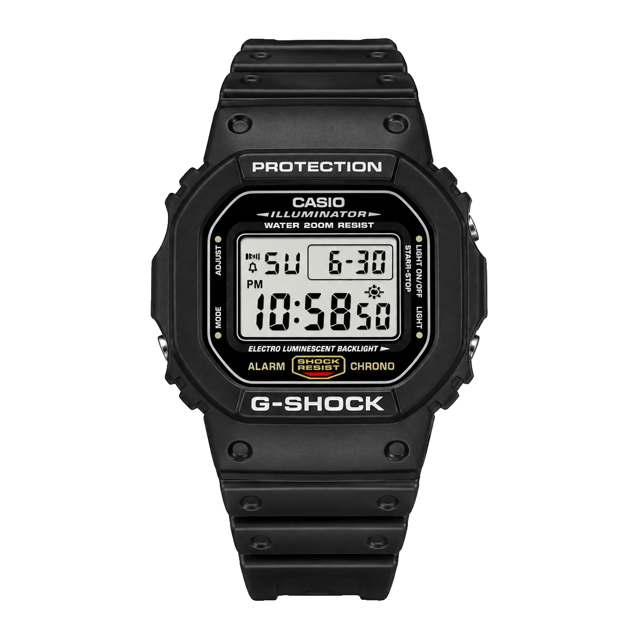 G-SHOCK DW-5600 — Black, Light Display