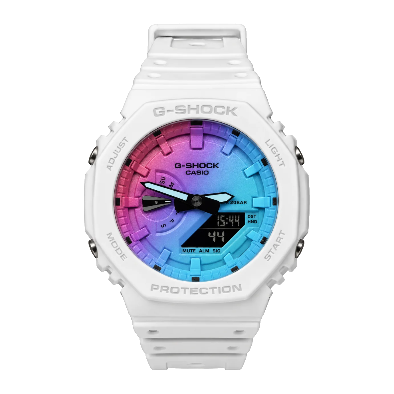 G-SHOCK GA-2100 White Rainbow — Gradient Dial