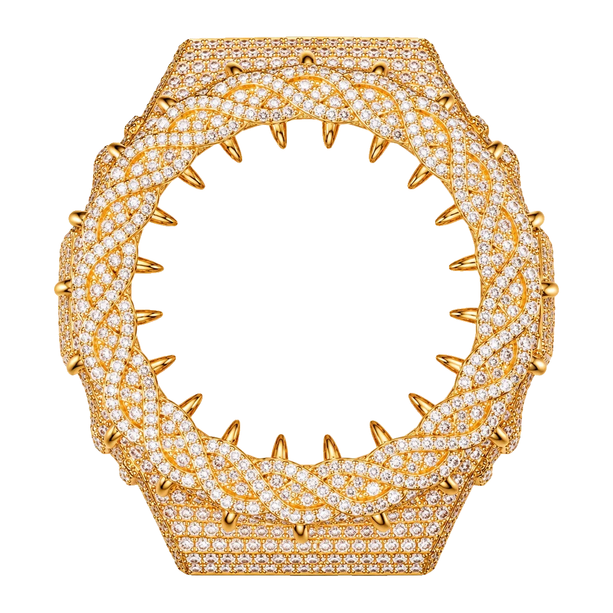 GA-2100 Braided Pavé Bezel — Gold-Tone